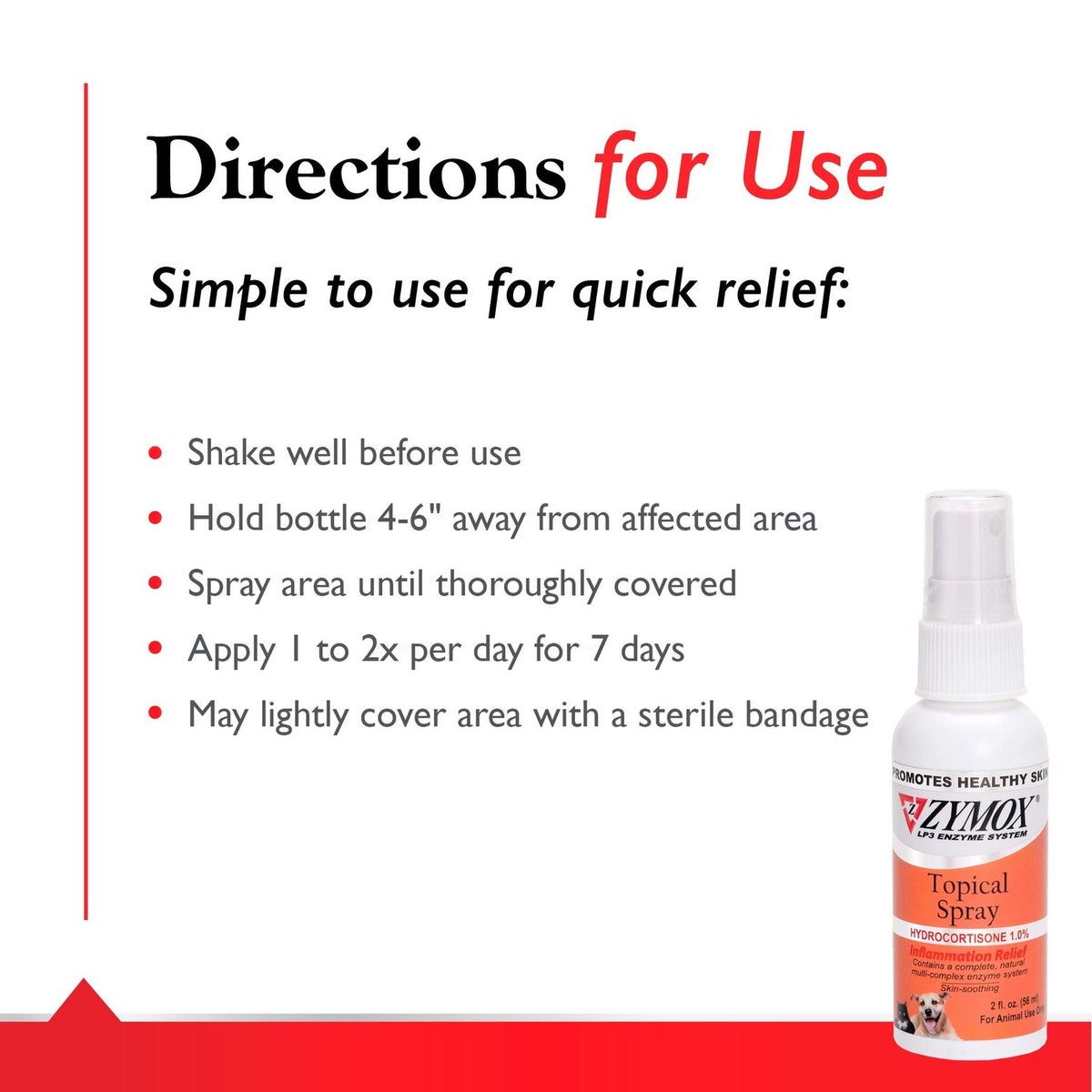 Zymox Topical Hot Spot Spray for Dogs and Cats with 1% Hydrocortisone, 2oz