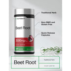 Horbäach Beet Root Powder Capsules | 220 Pills | Herbal Extract | Non-GMO, Gluten Free Supplement