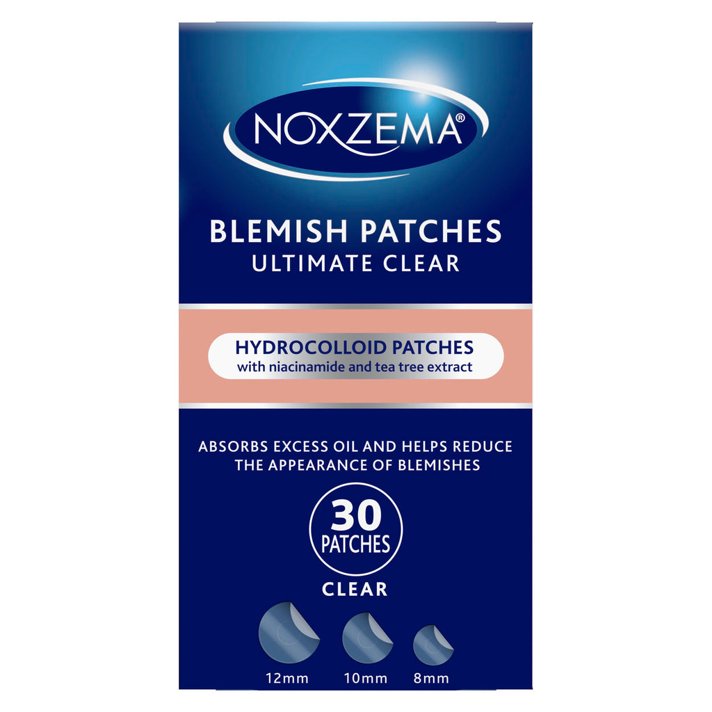 Noxzema Hydrocolloid Pimple Patches with Niacinamide & Tea Tree Extract, Acne Treatment for Face Blemishes, Absorbs Oil & Reduces Breakouts, Dermatologist Tested, 30 Count