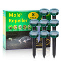 8-Solar Ultrasonic Mole Repellent, Waterproof Stakes Lawn Gophers Snakes