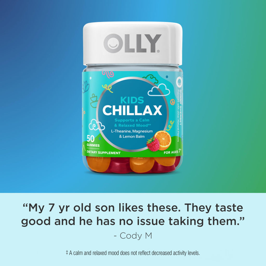 OLLY Kids Chillax, for a Calm and Relaxed Mood,* Magnesium - 50 Count