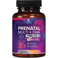 Prenatal Vitamins for Women with Folic Acid + Omega 3 DHA for Fetal Brain Development, Best Prenatal Vitamin Supplement, Daily Pregnancy Multivitamin Nutritional Support, Non-GMO - 60 Softgels