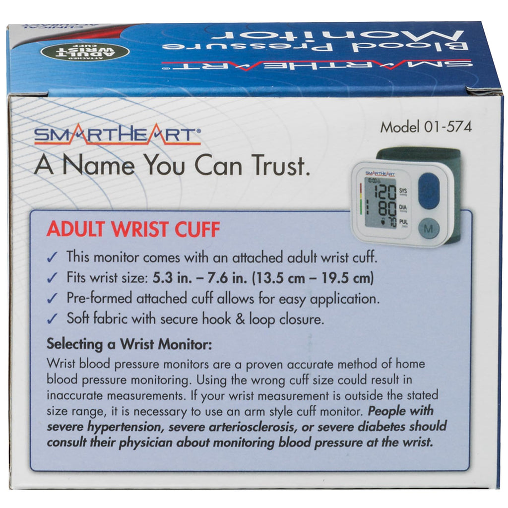 SmartHeart Automatic Wrist Blood Pressure Monitor, Adult