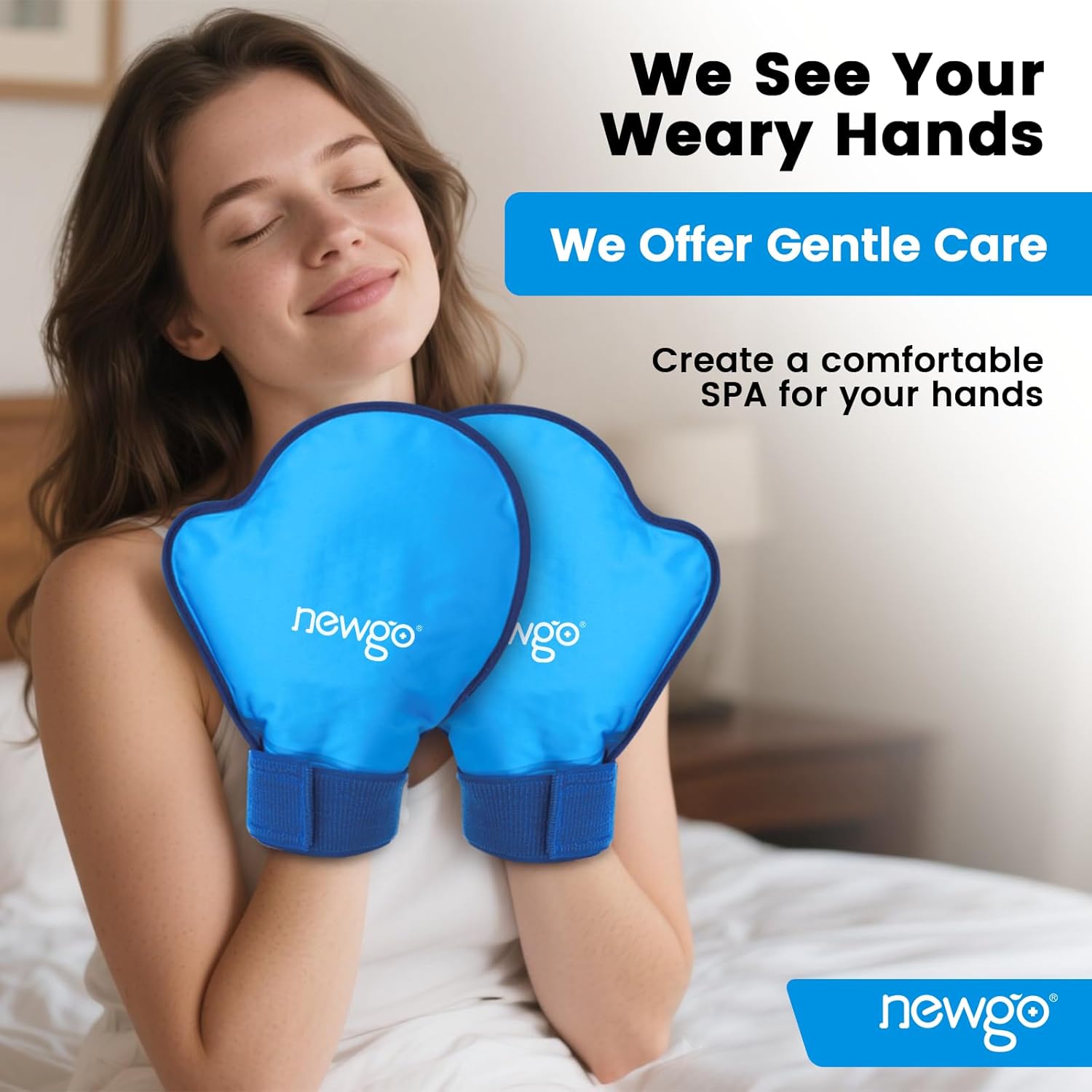 Buy now NEWGO Hand Ice Pack Golves for Pain Relief, FSA Eligible 2 Pack Cold Gloves for Chemotherapy Neuropathy, Ice Gloves for Hands Finger Injuries, Arthritis, Working Hands (Internal Length 8.7 Inches) at indiglob india