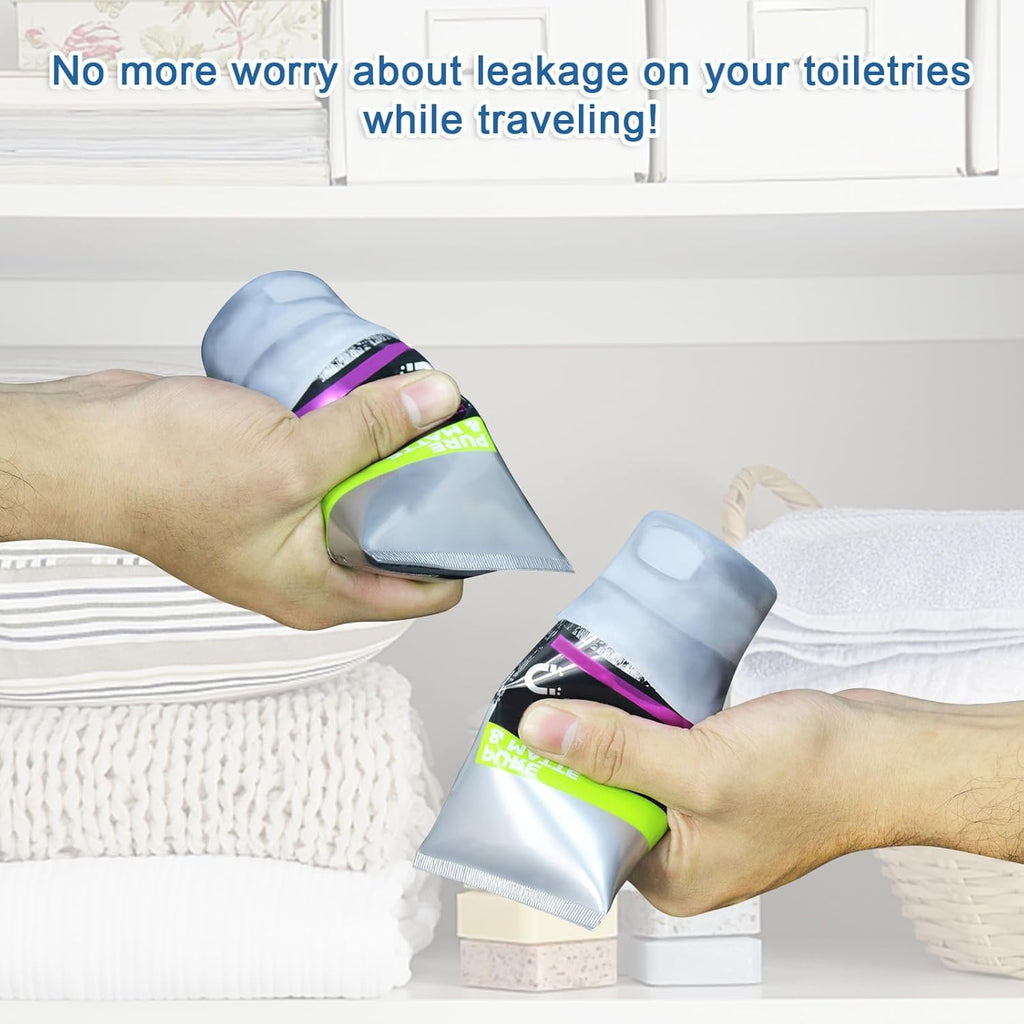 Buy now 8 Pack Silicone Bottle Covers for Travel, Cruise Must Haves, Travel Essentials for Women Men, Travel Size Toiletries, Cruise Ship Essentials, Travel Accessories Luggage, Elastic Sleeves Leak Proofing at indiglob india
