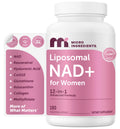 Micro Ingredients Liposomal NAD+ for Women Complex, 180 Veggie Capsules | NMN Pathway Supplement | 12-in-1 Advanced NAD Formula with Resveratrol, Hyaluronic Acid, Glutathione, & Collagen