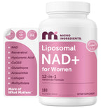 Micro Ingredients Liposomal NAD+ for Women Complex, 180 Veggie Capsules | NMN Pathway Supplement | 12-in-1 Advanced NAD Formula with Resveratrol, Hyaluronic Acid, Glutathione, & Collagen