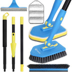 KOKSI 2-Piece Cleaning Brush for Bathroom Kitchen Bathtub Toilet Cleaner All Purpose Shower Sponge Scrubbing Brush with Ergonomic Handle