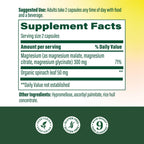 MegaFood Magnesium Glycinate, Malate, Citrate 300mg, 120 Capsules | Highly Absorbable 3 in 1 Magnesium Complex Blend to Support Heart & Muscle Function, Stress & Sleep, Vegetarian, 60 Servings