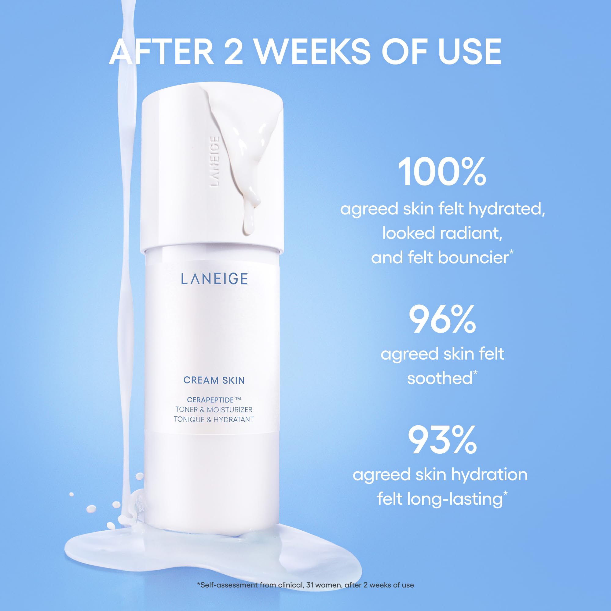 Buy now LANEIGE Cream Skin Toner & Moisturizer: Lightweight Refillable Korean Milky Toner with Ceramide & Peptide for Hydration, Firming, & Barrier Support at indiglob india