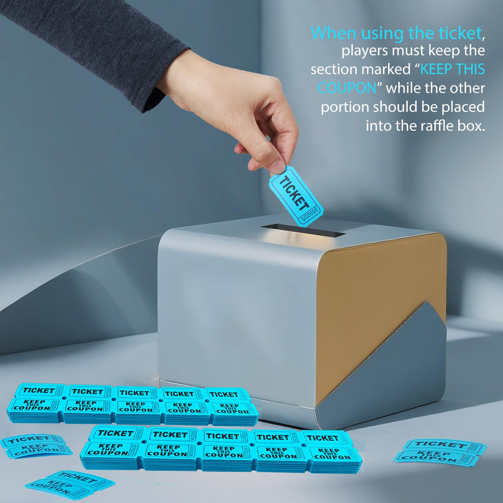 240 Pcs (120 Pairs) Blue Double Raffle Tickets – 50/50 Raffle Tickets