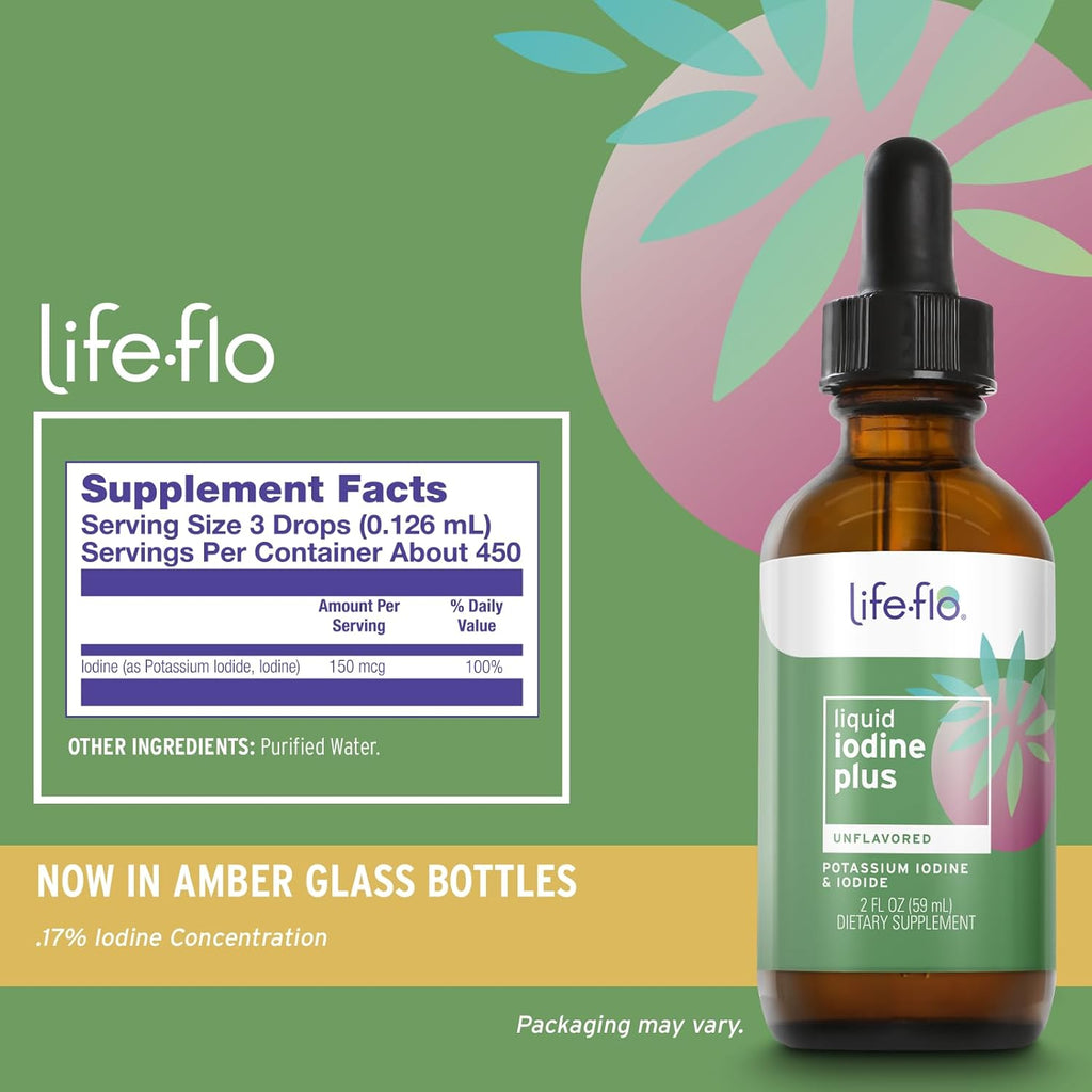 Buy now Life-flo Liquid Iodine Plus 150 mcg, Iodine Supplement for Thyroid Support,* Healthy Energy & Metabolism Formula* with Iodine & Potassium Iodide, Unflavored Liquid Drops, Approx. 450 Servings, 2 fl oz at indiglob india