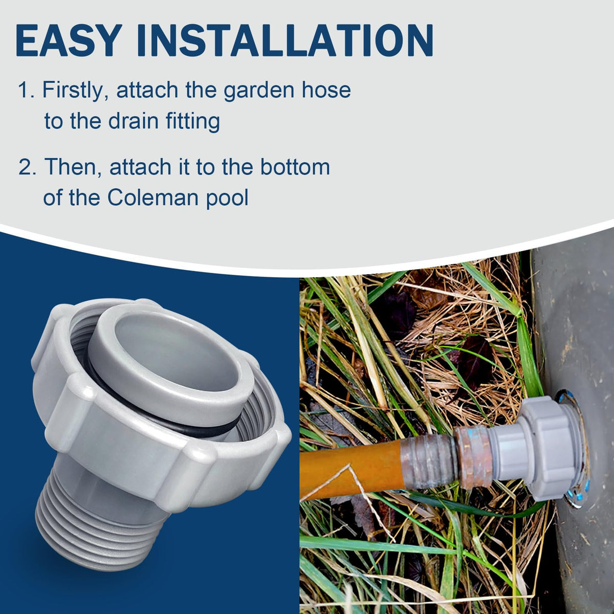 Pool Drain Fitting Connects fits for Coleman Pools