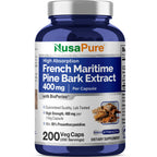 French Maritime Pine Bark, Vegan, 400mg, 200 Veggie Caps - 200 Servings