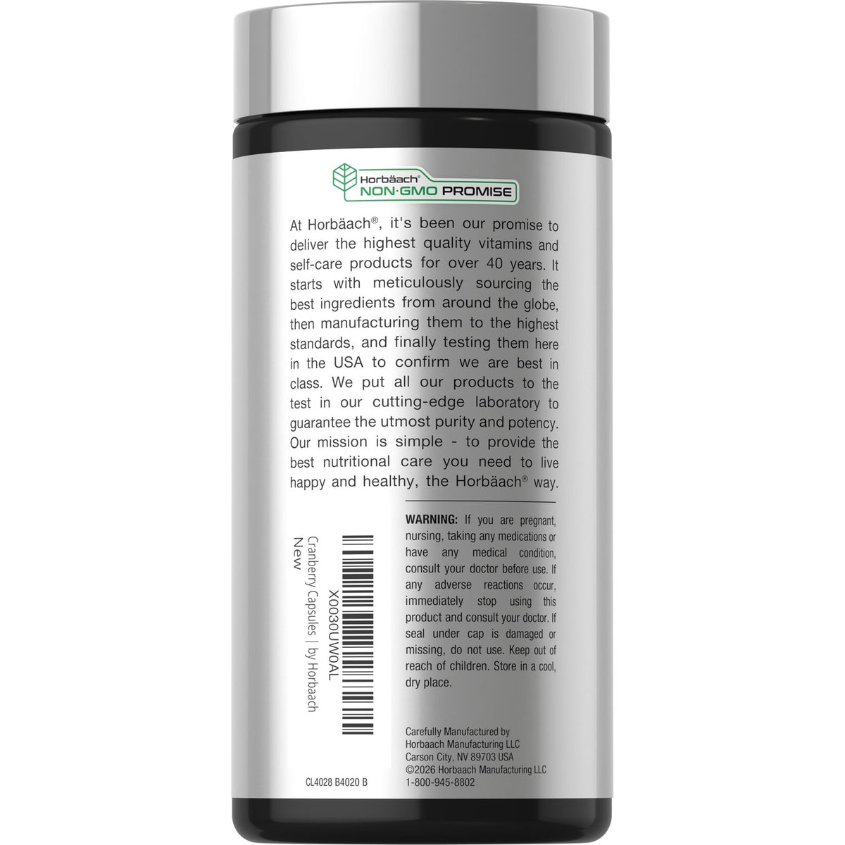 Horbäach Cranberry Concentrate Extract Pills with Vitamin C
