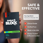 SweatBlock Maximum Clinical Strength Antiperspirant Wipes, Original 10 Ct | Stop Excessive Underarm Sweat with Up to 7 Days Protection Per Wipe, Hyperhidrosis Aid, Dermatologist Tested