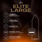 Buy now SKYN Elite Large Non-Latex Lubricated Condoms, 12 Count, Comfortable and Smooth Lubricated Condoms, Triple Tested (Pack of 1) at indiglob india