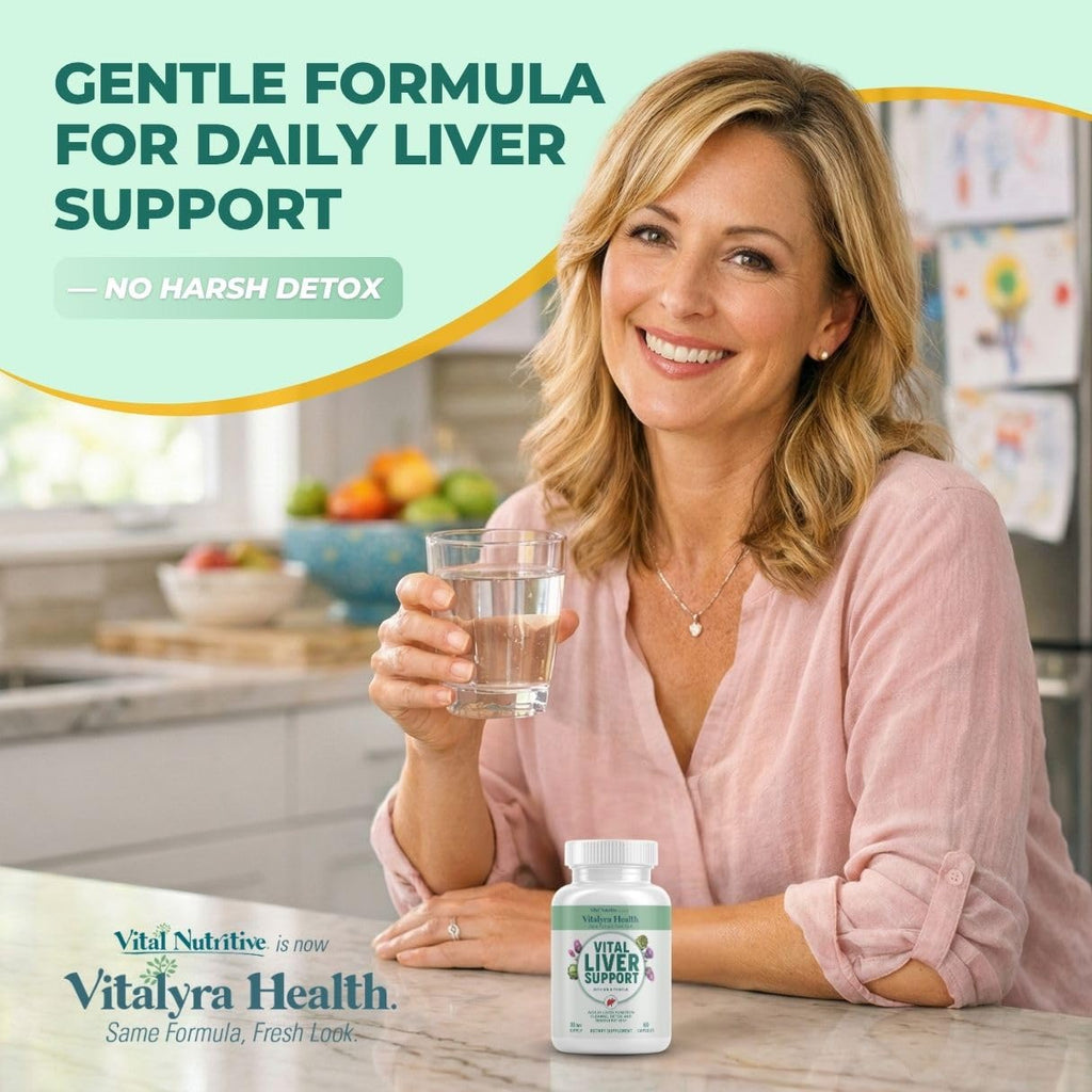 VITAL NUTRITIVE Milk Thistle Liver Support Supplement - Silymarin | 9-in-1 liver support formula with organic milk thistle (silymarin). Non-GMO, gluten-free. 30-day supply.