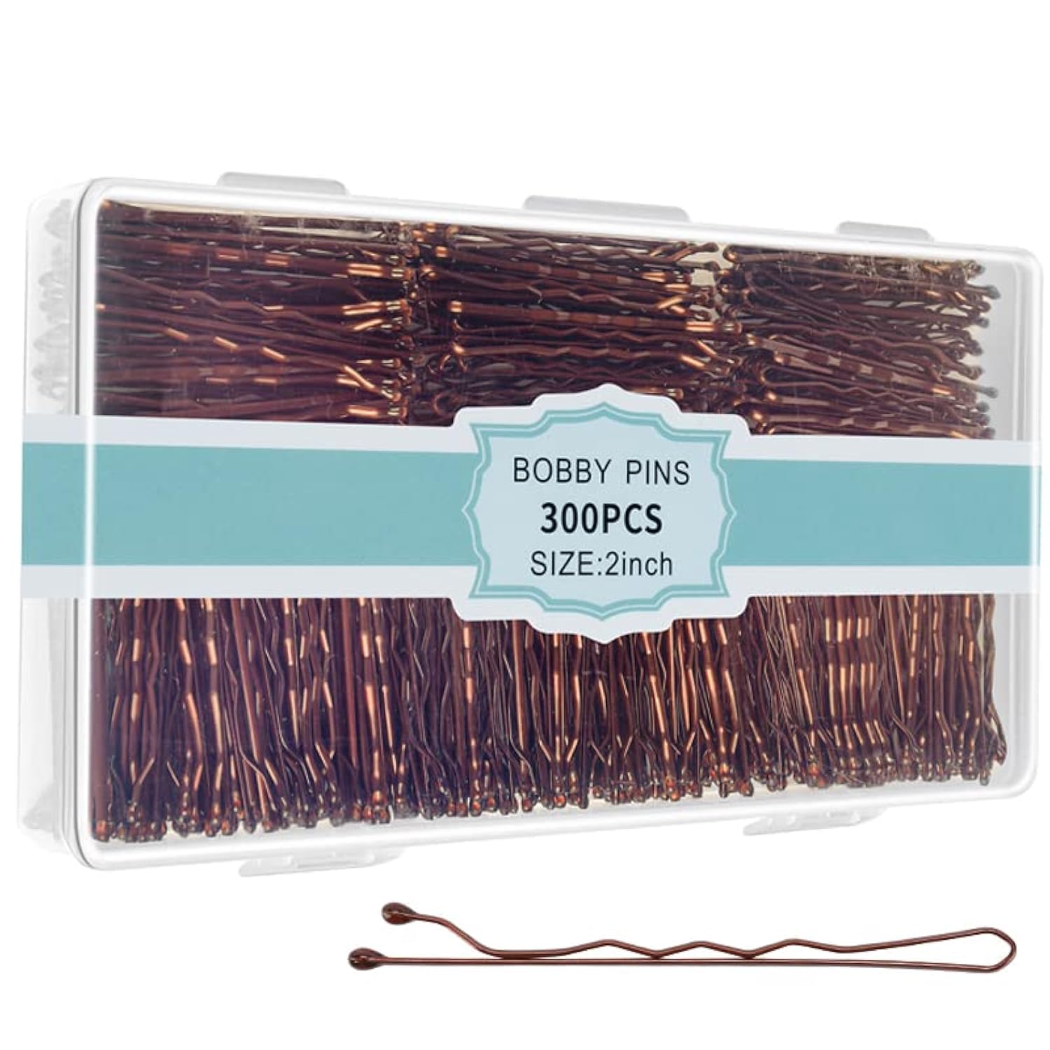 300 Pcs Bobby Pins Black, Hair Pins for Women Girls and Kids, Invisible Wave Hair clips Bulk with Storage box, Pain-Free Hairpins（2 Inch Black）