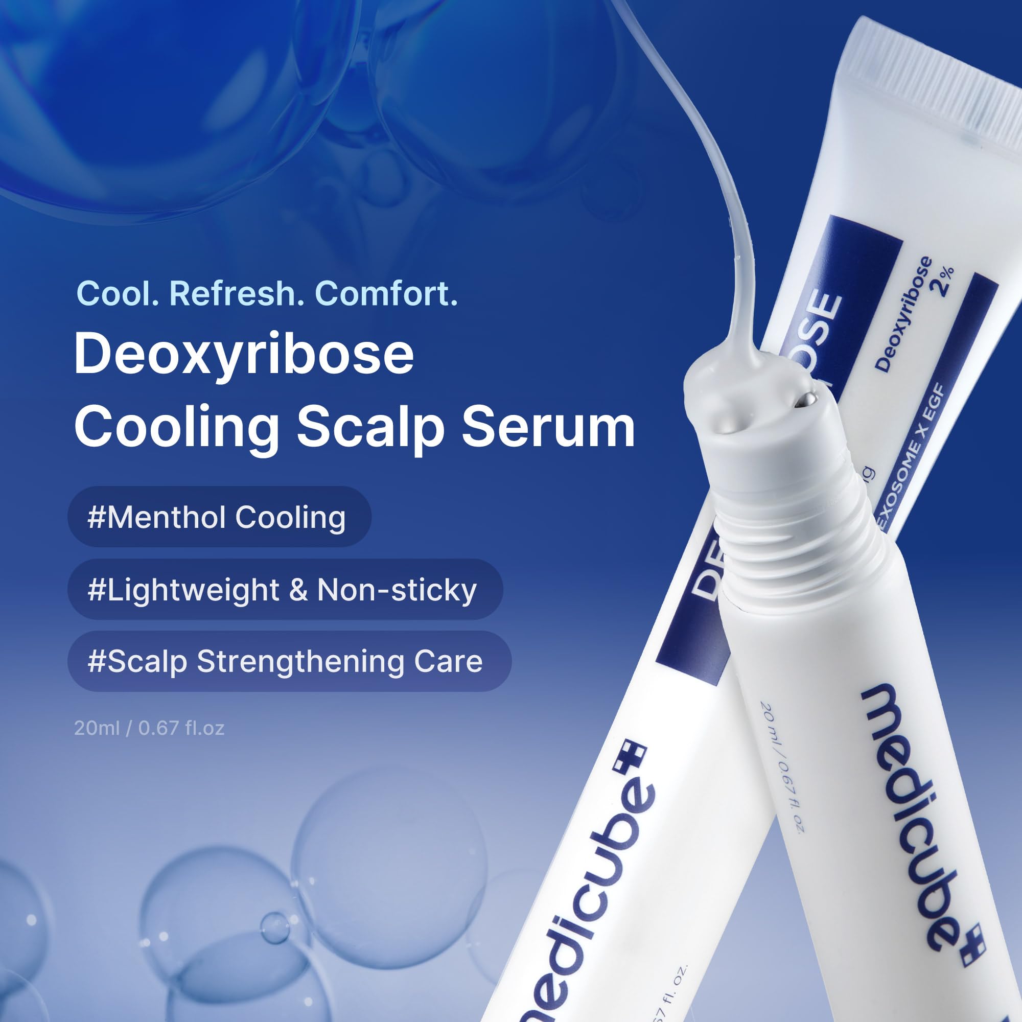 medicube Scalp Serum with Deoxyribose for Fuller Looking Hair | Fuller-Looking, Scalp Strengthening Care - Biotin, Rosemary, EGF, Caffeine, Fine, Thin-Looking Hair, Korean Hair Care, 20ml