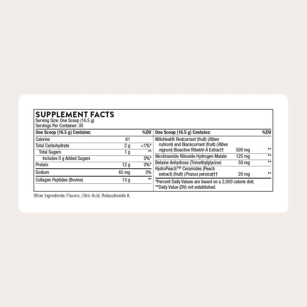 THORNE Collagen Plus, Collagen Peptides with NR & Ceramides, 30 Servings | Supports Skin Hydration, Elasticity & Texture, Reduces Fine Lines & Wrinkles*, Polyphenol Blend, NSF Contents Certified