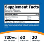 Nutricost Liposomal Glutathione Supplement 60 Capsules, 720mg Per Serving | Vegan, GMO-Free, 30 Servings