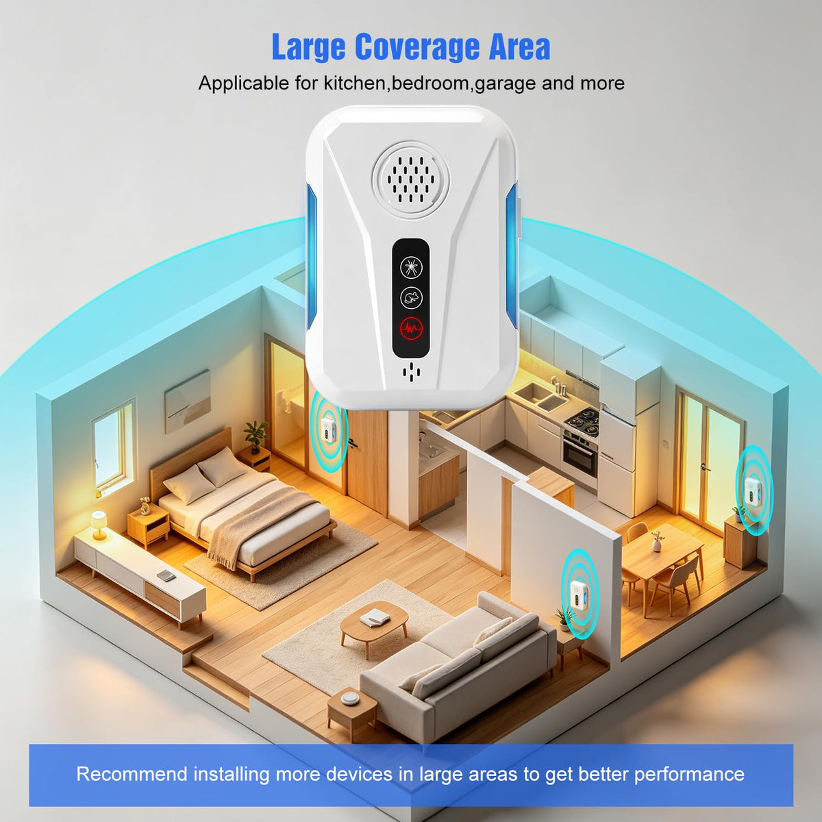 2026 Upgraded Ultrasonic Pest Control Repeller 6 Packs, Rodent Deterrent Plug in for Mice Bug Roach Ant Mosquito Insect, Mouse Repellent Indoor for Home Office Warehouse, 3 Mode Switching, White