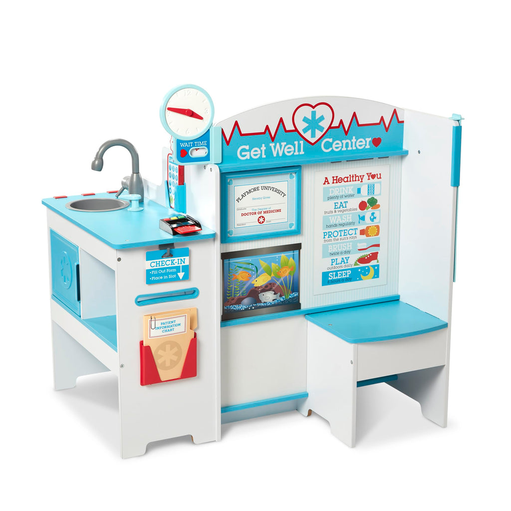 Buy now Melissa & Doug Wooden Get Well Doctor Activity Center - Waiting Room, Exam Room, Check-In Area - FSC Certified at indiglob india