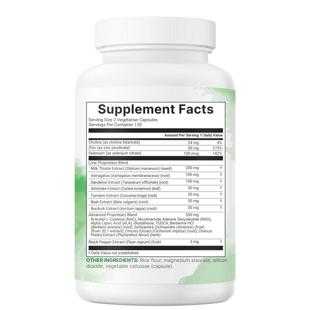Liver Advanced+, 240 Veggie Capsules | 20-in-1 Complex with Milk Thistle, Dandelion, NAD, NAC, ALA, TUDCA, Glutathione, Artichoke, Turmeric, & Astragalus | Non-GMO, Gluten Free