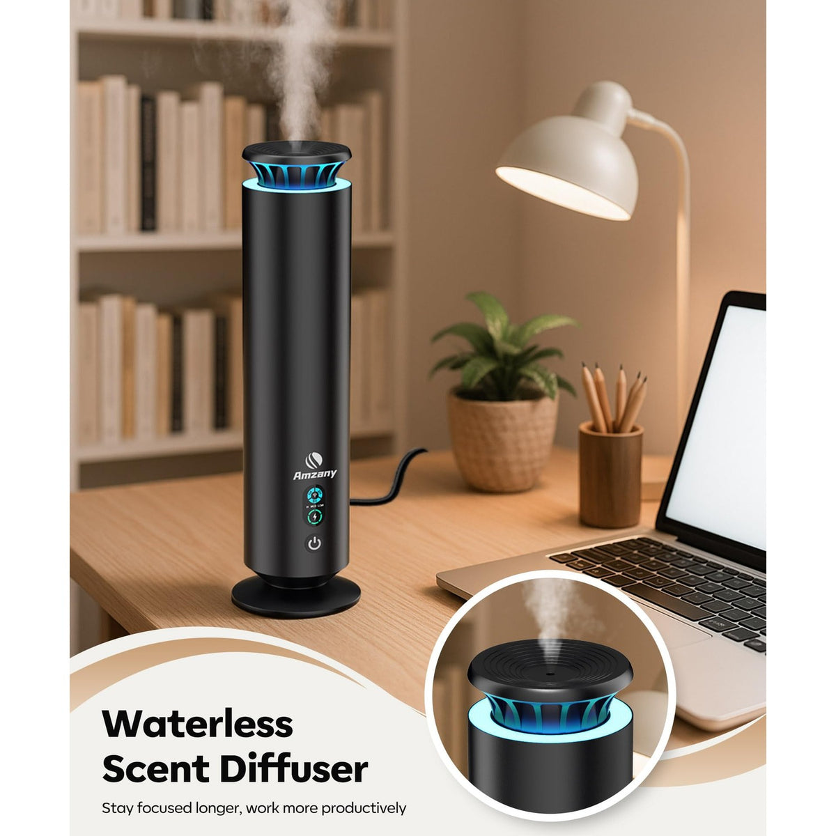 Waterless Scent Diffuser Kit,Scent Diffuser with 7 Lights and Breathing Lights Modes,Max Coverage 2000 sq.ft.Home,Offices,Hotels and Spas Aromatherapy Diffuser Included 5 Scent Oils Remote Control