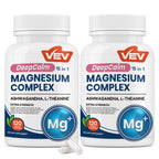 VEV DeepCalm 15-in-1 Magnesium Complex for Women & Men, 120 Caps | 15-in-1 Magnesium Supplement, Sleep, Glycinate & Citrate Vegan Capsules with Ashwagandha & L-Theanine