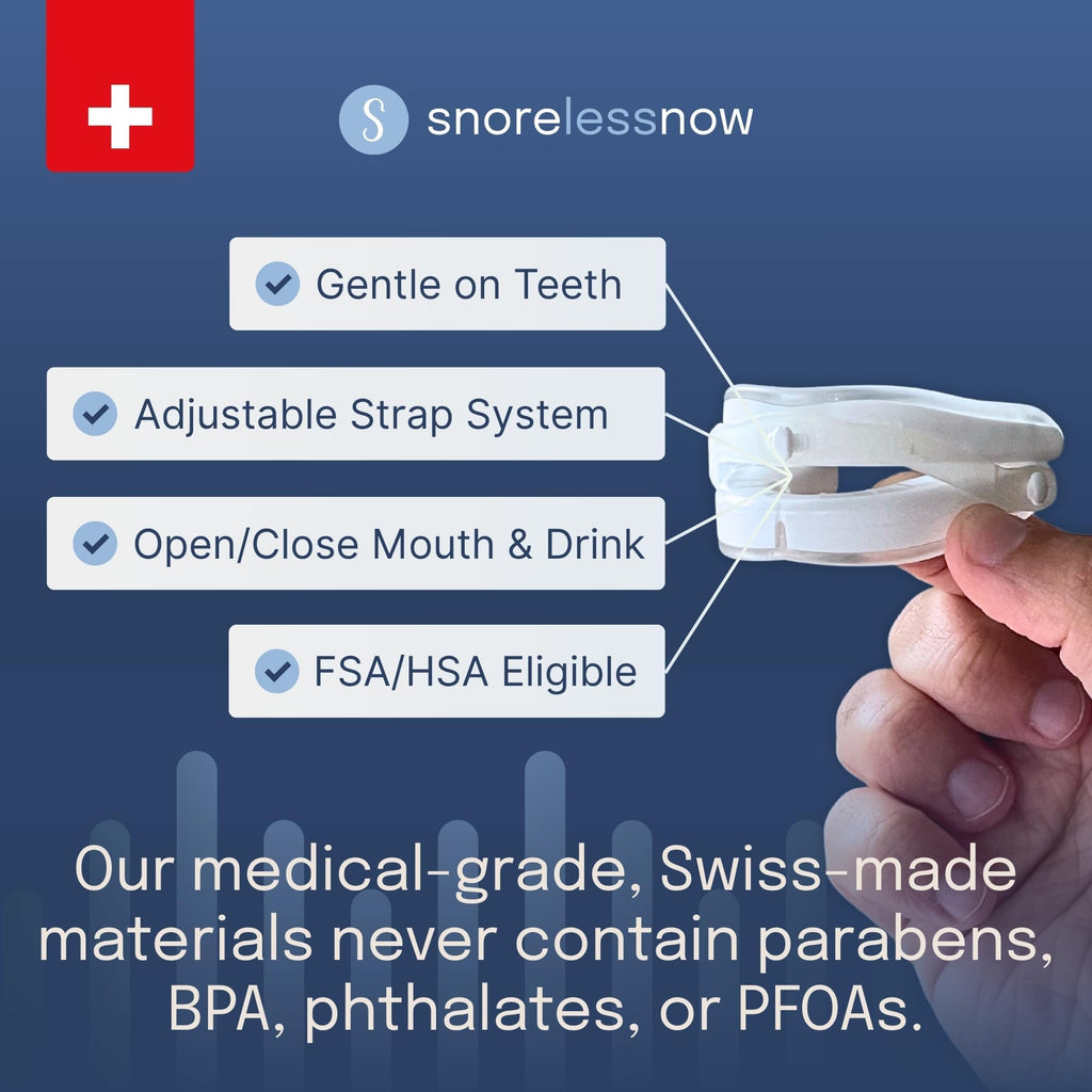 Somnofit-S Anti-Snore Mouth Guard by SnoreLessNow | Made in Switzerland | FDA Cleared | Most Comfortable Anti Snoring Mouthpiece | Sleep Tight Mouth Guard | Adjustable Snoring Solution for Men & Women