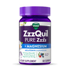 Buy now ZzzQuil Pure Zzzs + Magnesium, Sleep Aid, Magnesium Citrate and Melatonin Gummies, Melatonin 2mg, Sleep Aids for Adults, Mixed Berry Flavored, 60 Sleep Gummies at indiglob india