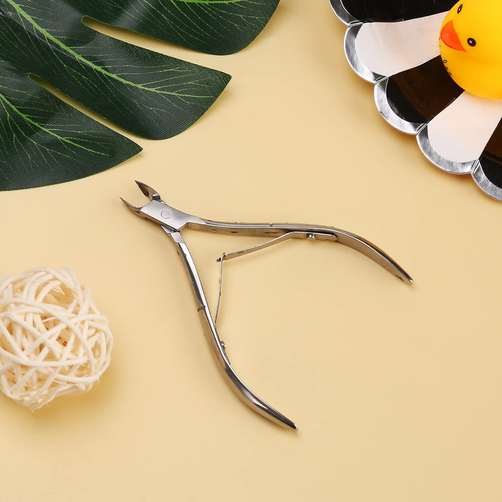 Cuticle Trimmer Cuticle Nippers,Professional Stainless Steel Cuticle Cutter Cuticle Clippers Cuticle Remover,Pedicure Manicure Tools for Fingernails and Toenails(Silver)