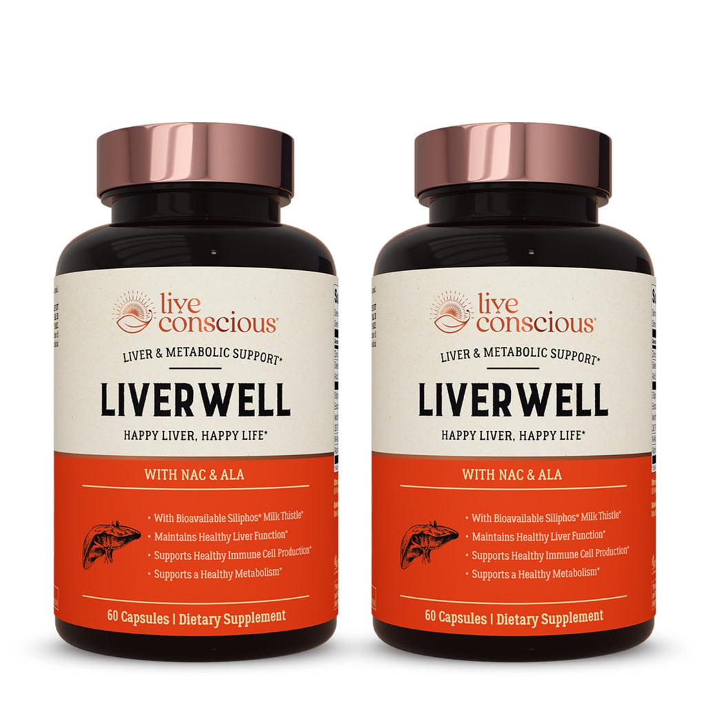 LiverWell Liver Cleanse, Rejuvenation, Metabolic Support - Liver Supplement for Liver Health w/Highly Bioavailable Milk Thistle Extract, N-Acetyl Cysteine, Alpha Lipoic Acid, Zinc, Selenium - 60 Caps