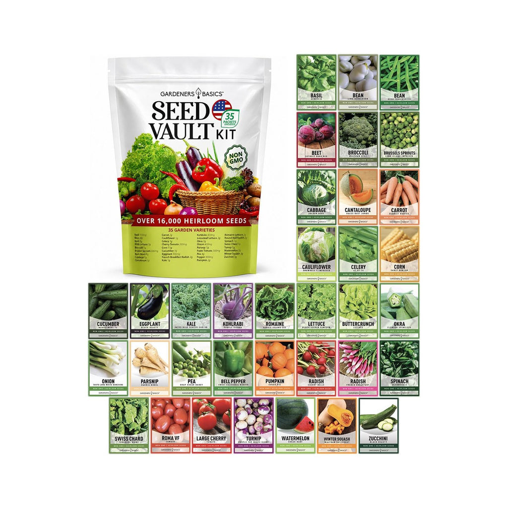 Gardeners Basics Survival Seed Vault Kit, Vegetable Seeds for Planting