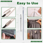 4 Pcs Drawstring Threader Tool, Stainless Steel Long Loop Turner Sewing Tools and Short Rope Threading Clips, Bodkin Sewing Tools for Easily Threading Hoodies, Jackets and Pants Ropes
