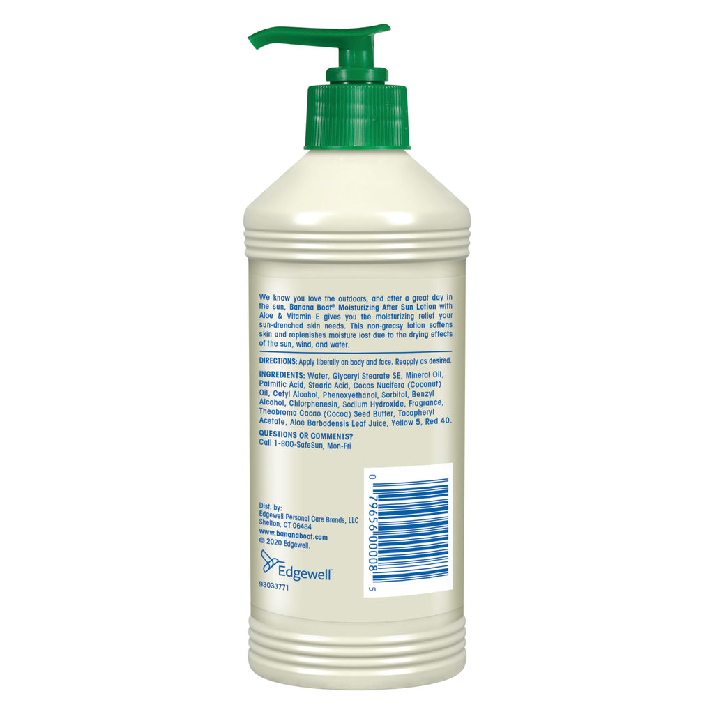 Banana Boat Moisturizing After Sun Lotion with Aloe, 16 Fl Oz | After sun care moisturizer, Tan extender lotion, Contains aloe and Vitamin E, 12 hour skin hydration