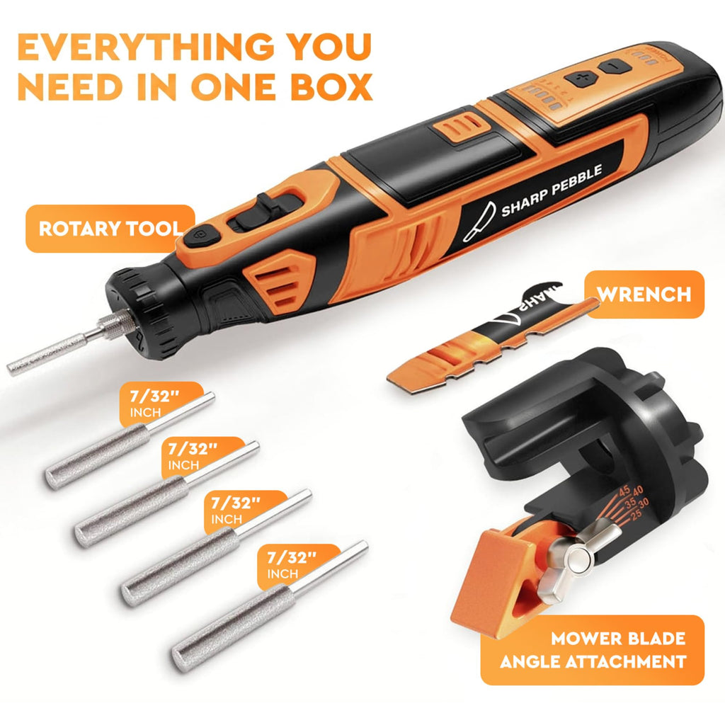Sharp Pebble Cordless Lawn Mower Blade Sharpener – Lawnmower Sharpening Kit