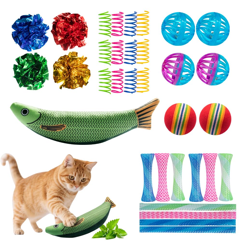 33-Pack Cat Toys for Indoor Cats & Kittens, Interactive Cat Toy