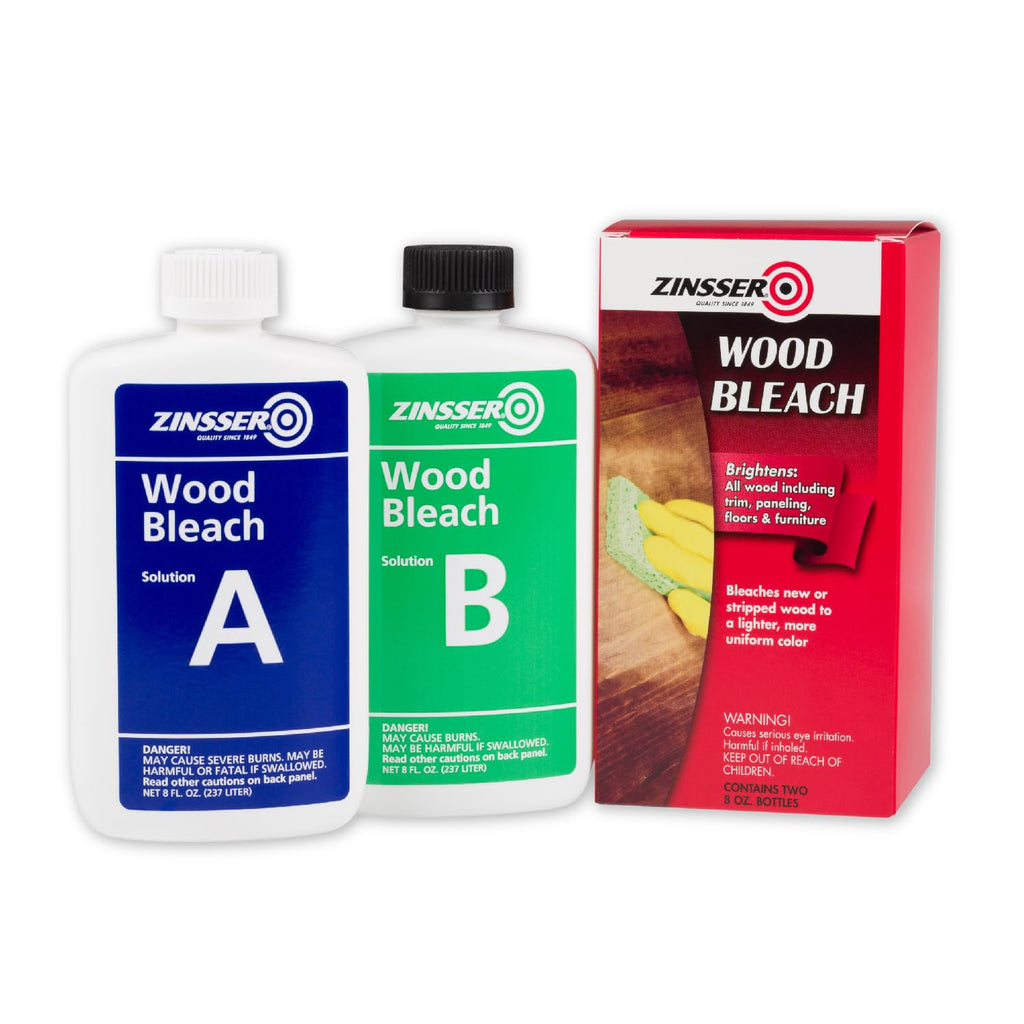 Buy now Zinsser Wood Bleach Kit | Lighten Furniture, Floors, Cabinets, Trim | Removes Red Tone | 2-Step Brightening System | 2-Step 8 fl. oz. Kit (16 fl. oz. Total) at indiglob india