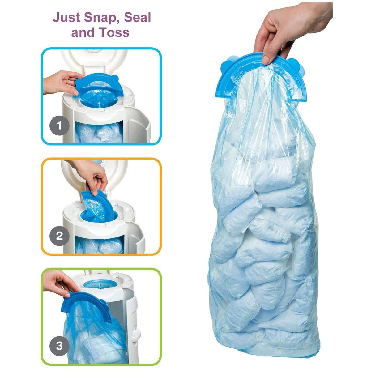 Diaper Pail Refill Bags, 1088 Counts, 34 Bags, Fully Compatible with Arm&Hammer Disposal System