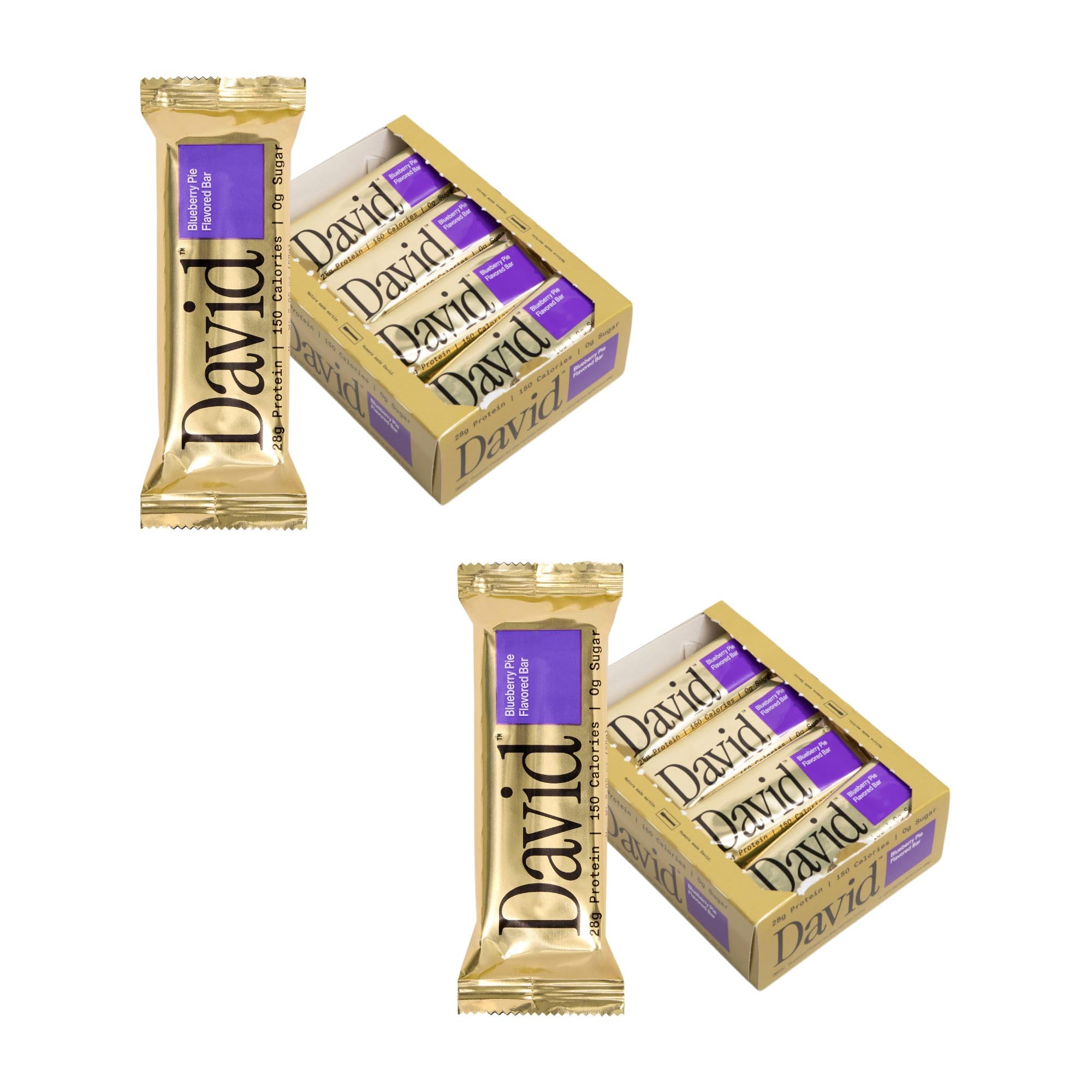 Buy now David High Protein Bars - 0g of Sugar, Low Carb, Gluten Free - 28g of Protein, 150 Calories - On-The-Go Snack - Chocolate Chip Cookie Dough Flavor, Pack of 12 Blueberry Pie 2 count (Pack of 24) at indiglob india