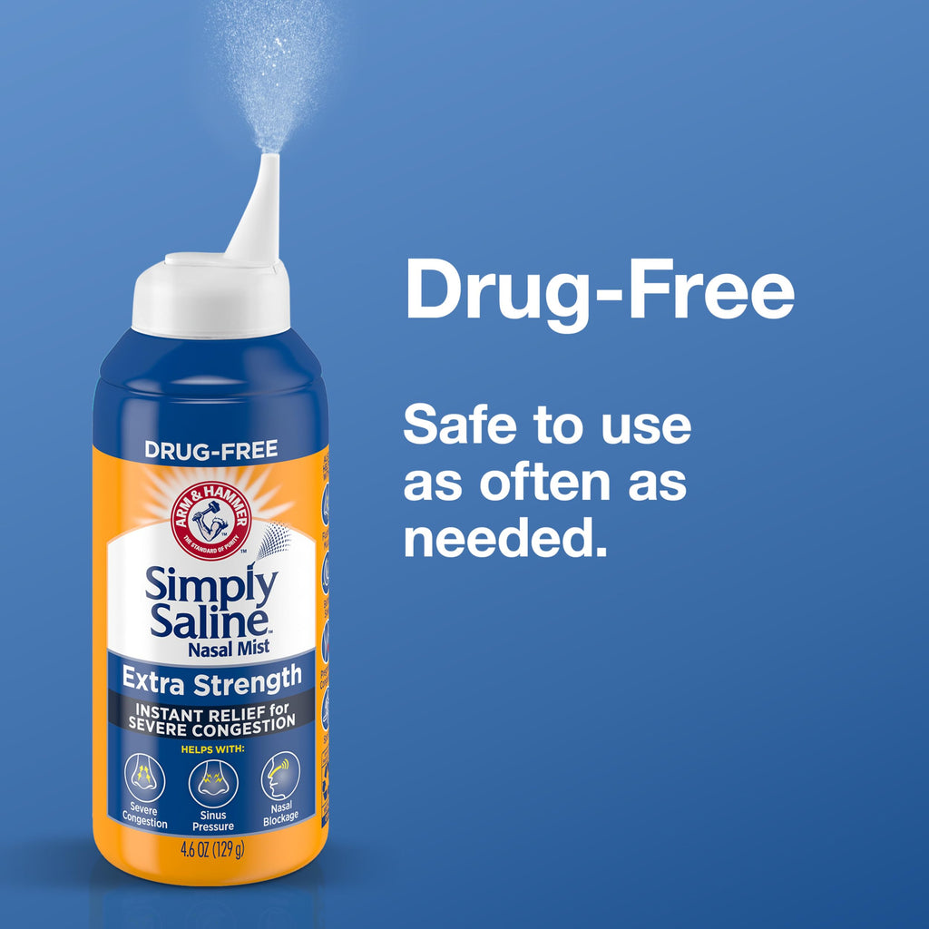Buy now Simply Saline Extra Strength for Severe Congestion Relief Nasal Mist: 4.6oz 3-Pack at indiglob india