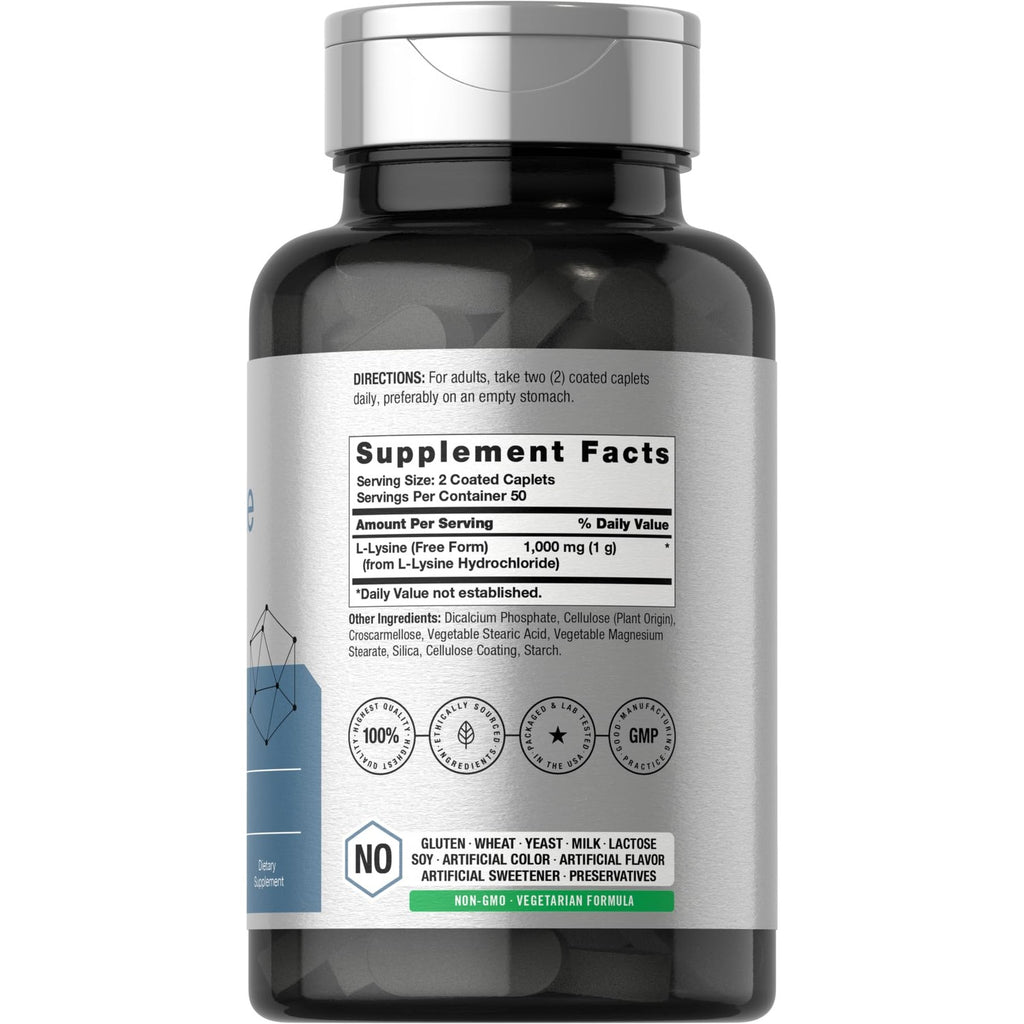 Horbäach L-Lysine 1000mg | 100 Coated Caplets