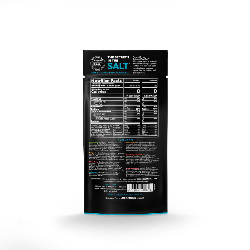 REDMOND Re-Lyte Sugar Free Electrolyte Powder Packets (Variety) 7ct