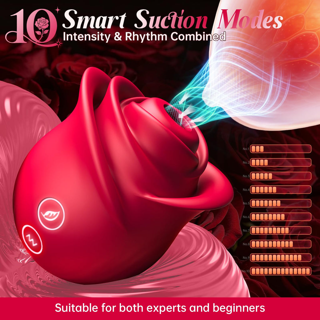 Rose Sex Toy Sucking Vibrator - Rose Toy Clit Sucker App Control Vibrator with 10 Suction Modes for Clitoral, Anal & Nipple Stimulation, Female Adult Sex Toys for Women Couples Oral Sex Pleasure