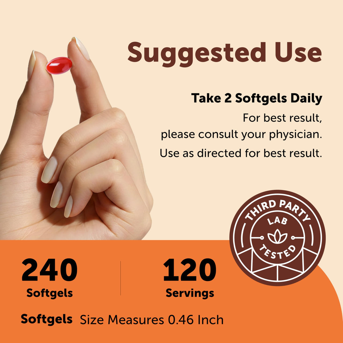 Micro Ingredients CoQ10 100 mg Per Serving, 240 Softgels | Coenzyme Q10 (Ubiquinone) Supplement | Made with MCT Oil | Non-GMO, Gluten Free