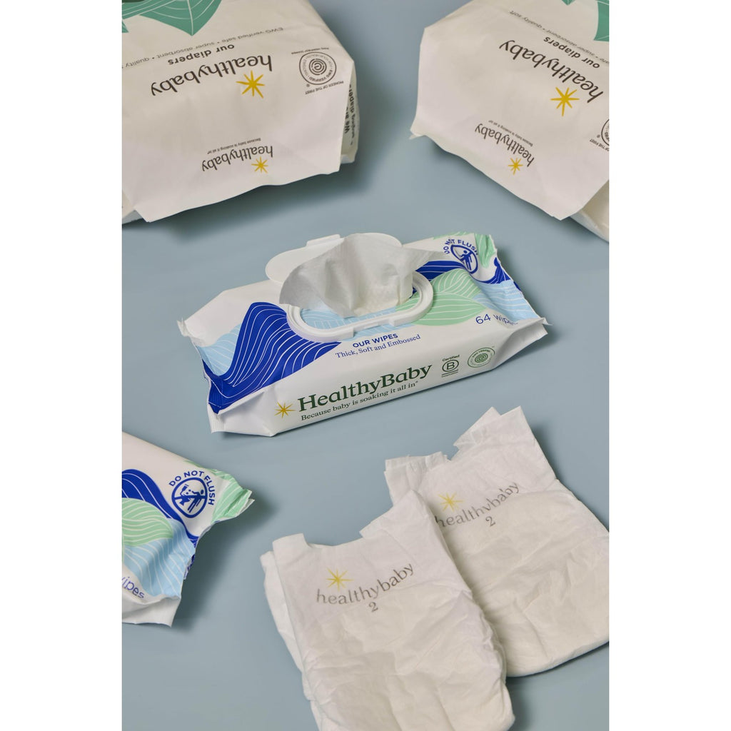 HealthyBaby Non-Toxic Diapers for Sensitive Skin - Size 1, 33 Count