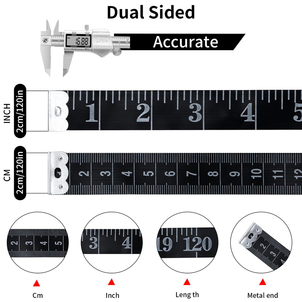 4 Pack Soft Tape Measure Body Measuring Tape, 120inch and 60inch Soft Fabric Measuring Tape Double-Sided Flexible Ruler for Weight Loss Fabric Sewing Tailor Cloth